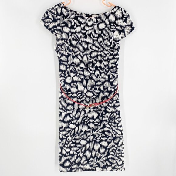 Alyx Dresses & Skirts - ALYX dress Black & White Pattern Belted Sheath Dress Zippered Back Size 10